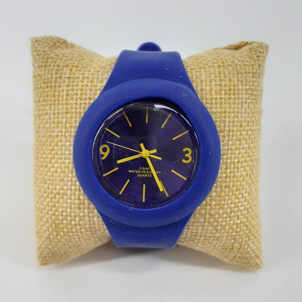 Krippl-Watches 5 Bar Sempre Blue Silicon Rubber Watch Numbers Quartz Azul